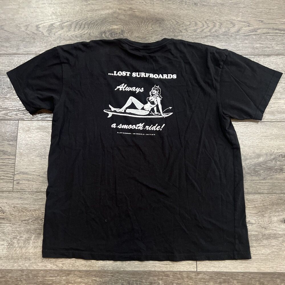Lost Enterprises Surfboards Always A Smooth Ride Black T-Shirt XL